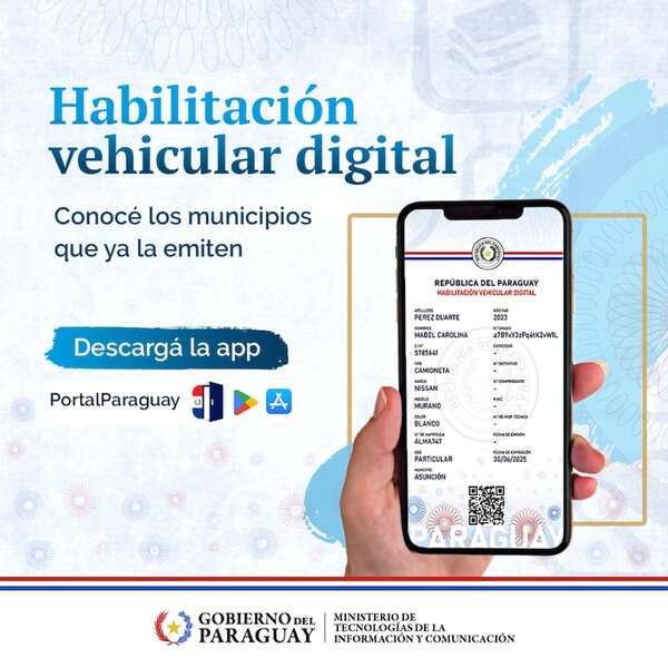 Habilitación vehicular digital: se suman más ciudades - Nacionales - ABC Color