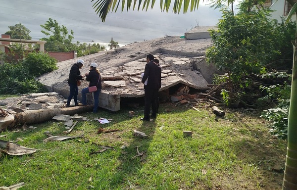 Realizan inspección técnica del edificio derrumbado en Encarnación