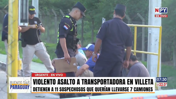 Detienen a 11 sospechosos de un intento de asalto a una empresa transportadora en Villeta