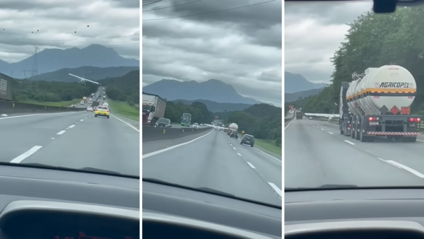 Video: Avioneta aterriza de manera forzosa entre autos y camiones en una avenida de Brasil