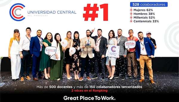 La Universidad Central del Paraguay alcanza el primer puesto en el ranking nacional de Great Place to Work - Empresariales - ABC Color