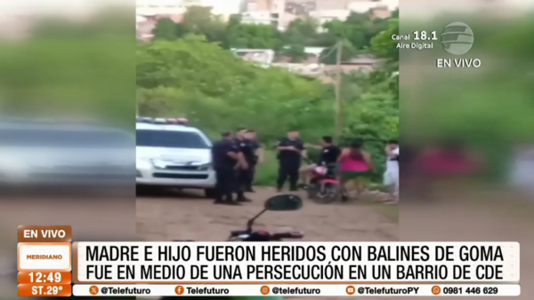Madre e hijo fueron heridos con balines de goma en medio de una persecución