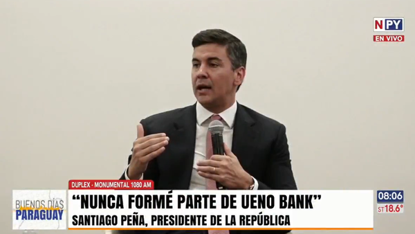 Santiago Peña niega ser miembro, accionista o inversor de Ueno Bank
