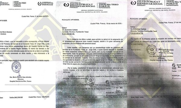 Directora de la 10ª y Gerente de Tesãi cajonearon informe sobre anestesiólogo planillero