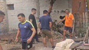Solidaridad: Policías se unen para construir parte de la casa al suboficial Cristian Gómez