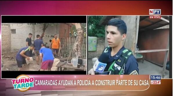 (VIDEO). Camaradas de poli “desplumado” por su jefe le ayudan construir la casa para su madre