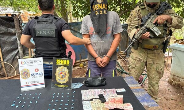 SENAD captura a distribuidor de crack en Yaguarón
