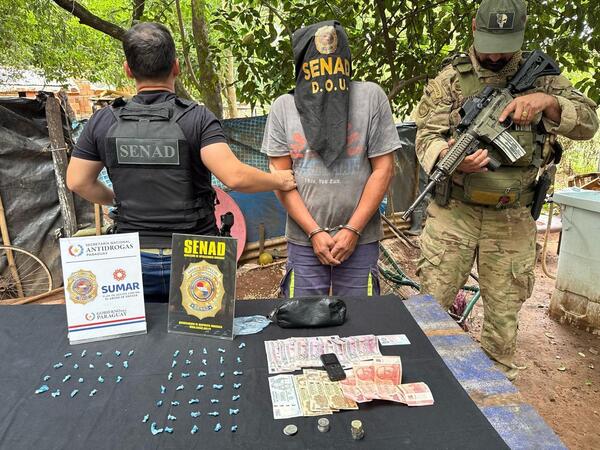 SENAD captura a distribuidor de crack en Yaguarón