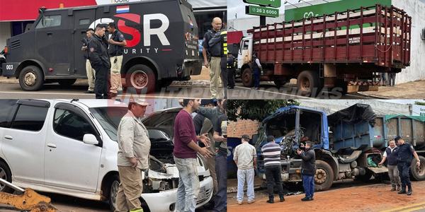 CUÁDRUPLE CHOQUE EN CORONEL BOGADO