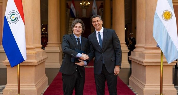 Milei hizo una visita fugaz a Paraguay. Peña dijo que desarrollaron agenda común, pero no dio detalles