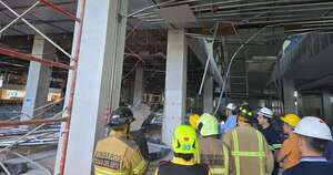 La Nación / Cielo raso se desprendió e hirió a dos obreros en edificio en construcción en CDE