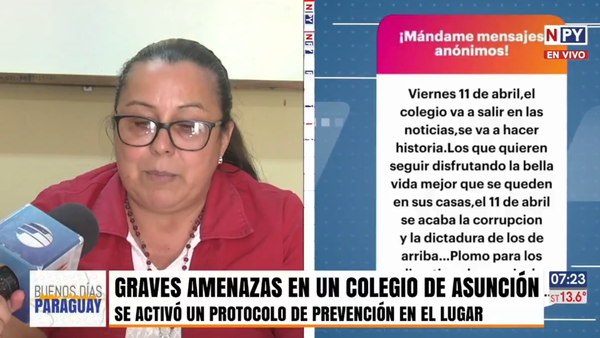 Graves amenazas en un colegio del barrio Herrera de Asunción: Realizan control de mochilas de estudiantes