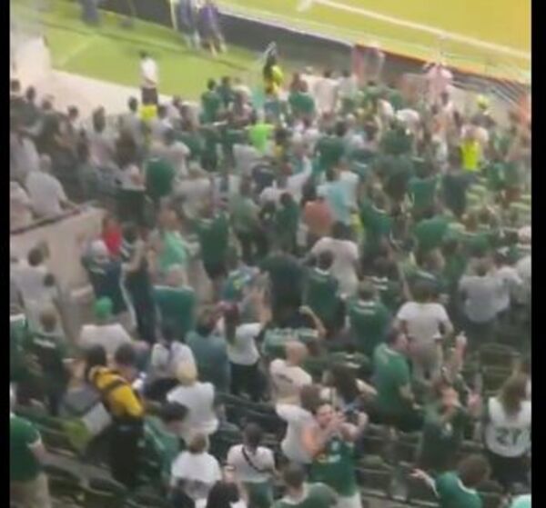 (VIDEO) Hinchas de Palmeiras hicieron gestos de monos a azulgranas y fueron suspendidos