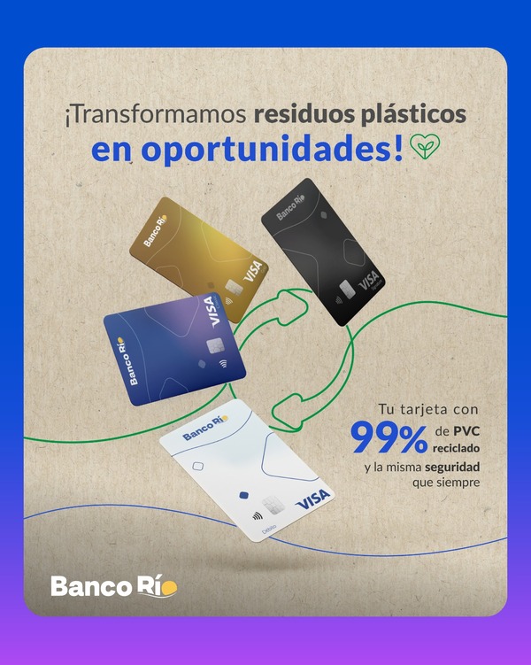 Banco Río lanza su nueva tarjeta hecha con 99% de PVC reciclado | Locales | 5Días