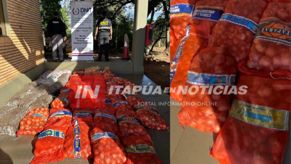 INCAUTAN TONELADA DE PAPAS Y CEBOLLAS EN ITAPÚA