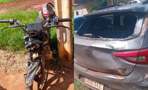 Adolescente de 14 años chocó su moto contra un automóvil 