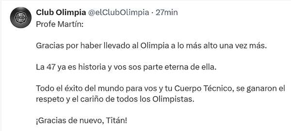 Olimpia despide al Titán Palermo - Fútbol - ABC Color