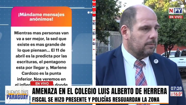 Estricto control policial tras amenazas anónimas de ataques en colegio Luis Alberto de Herrera, Asunción