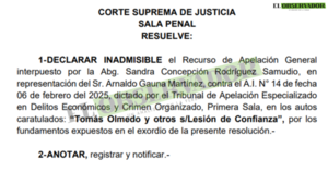 Cámara confirma resolución que permite a la Junta Municipal de Ñemby ser querellante en caso Tomás Olmedo
