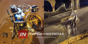 MOTOCICLISTA RESULTÓ HERIDA TRAS CHOQUE CON AUTOMÓVIL EN BELLA VISTA