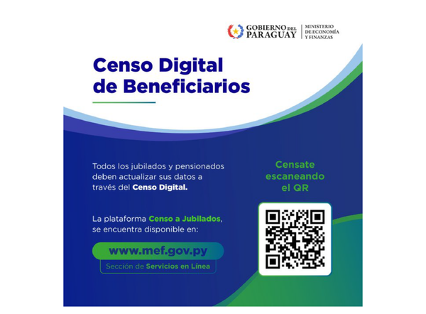 Jubilados que no completan censo digital serán excluidos de la planilla de pagos - ADN Digital