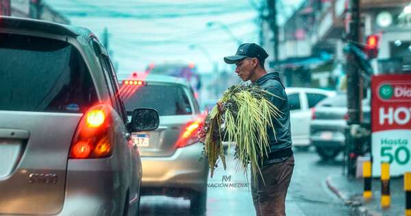 La Nación / Semana Santa: pese a las intensas lluvias, siguen las ventas de pindó karaí en las calles
