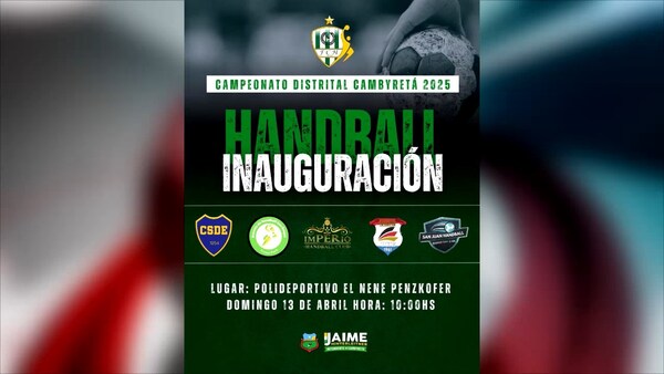 Arranca el Campeonato Distrital de Handball en Cambyretã