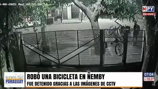 Detienen a delincuente en Ñemby tras robar bicicleta y ser identificado por cámaras de seguridad