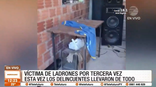 Víctima de ladrones por tercera vez