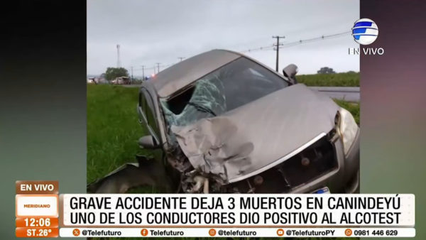 Trágico accidente en Canindeyú dejó tres muertos