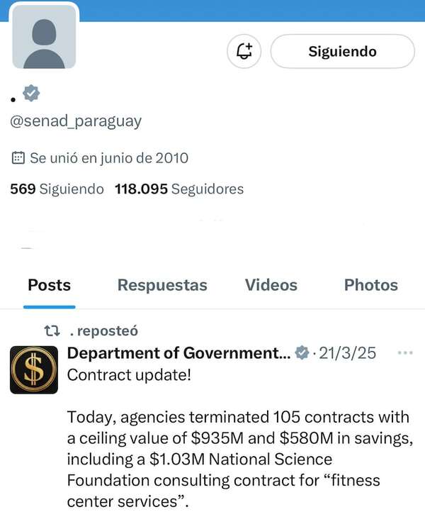 Hackean cuenta oficial de la Senad y publican contenido de autoridades de EE.UU. - Nacionales - ABC Color
