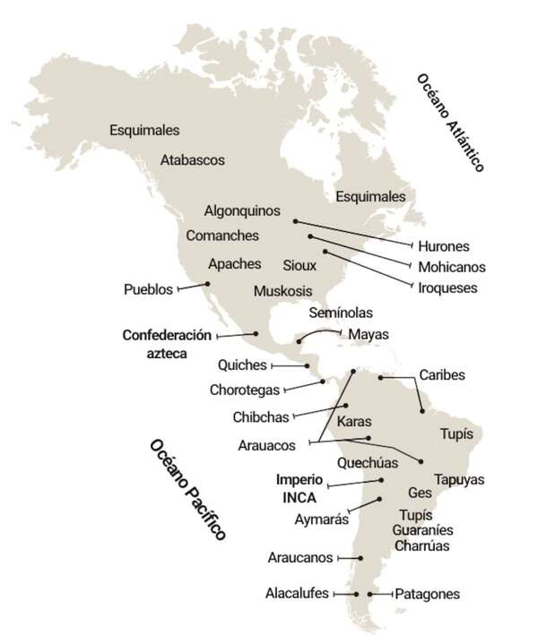 Día del Indígena Americano Mapa de los grupos indígenas que habitaron el continente - Historia y Geografía Tercer Ciclo - ABC Color