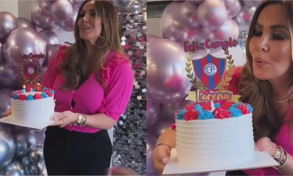(VIDEO) ¡Lorena Arias festejó su cumple con los colores de su Ciclón querido!