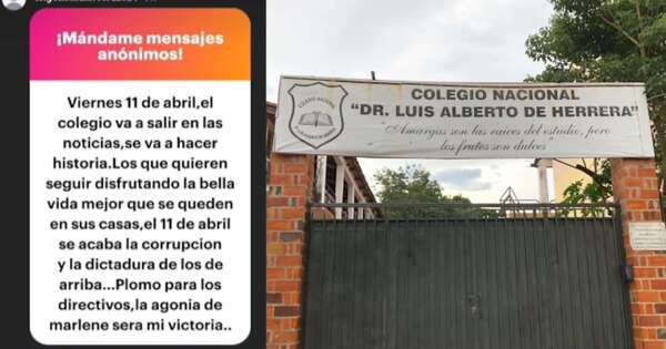 Diario HOY | Identifican a alumna como autora de amenaza en colegio asunceno: ya fue imputada