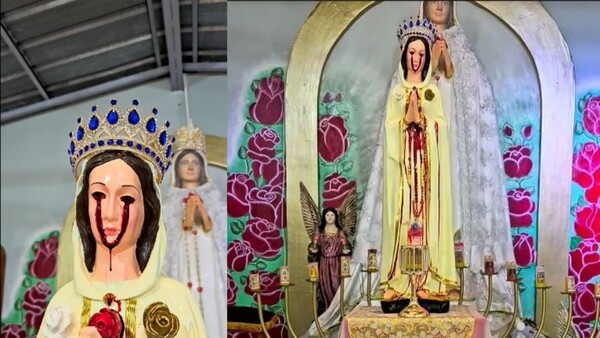 Polémica por imagen de la Rosa Mística que llora sangre