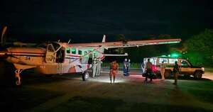 Diario HOY | Trasladan en avión a paciente con ACV desde Fuerte Olimpo hasta Asunción