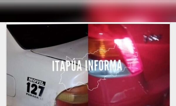 Taxista tatacho fue detenido por chocar y querer huir del rollo