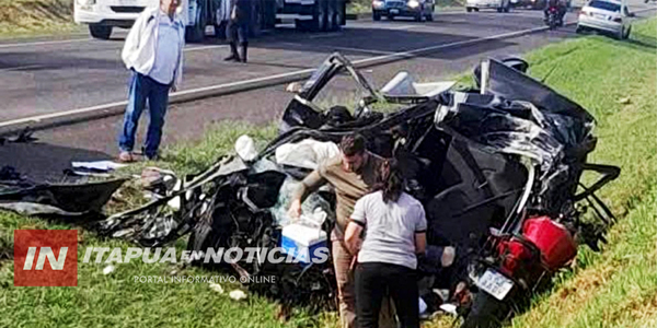 BRUTAL CHOQUE FRONTAL DEJA 3 MUERTOS Y 2 HERIDOS EN MISIONES