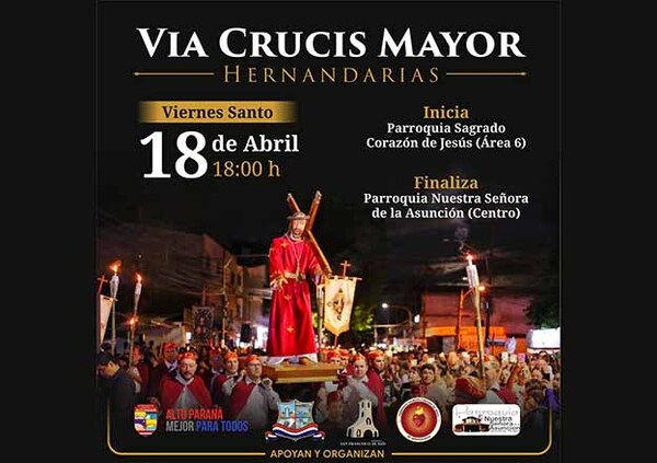 Tradicional Vía Crucis Mayor se realizará mañana por las calles de Hernandarias | DIARIO PRIMERA PLANA