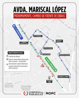 Anuncian traslado de frente de obras en Mariscal López - 1000 Noticias