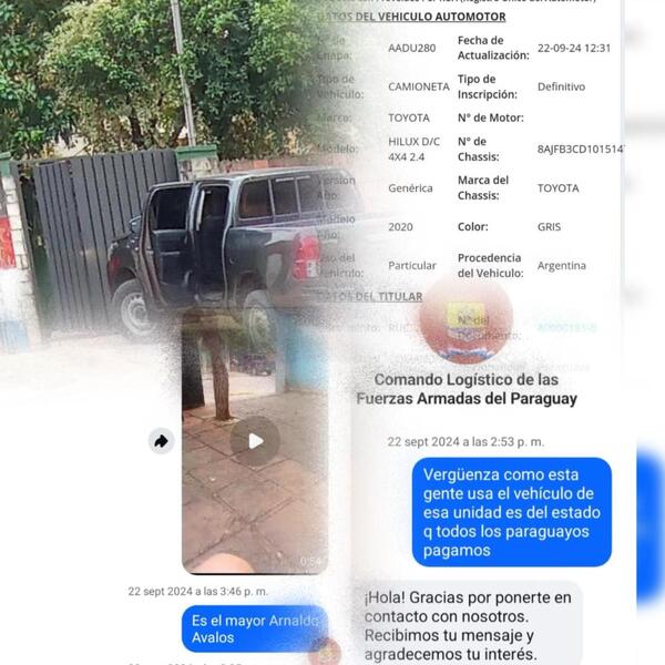 Denuncian a un alto mando militar por usar un vehículo del Ejército para paseos familiares en Capiatá 