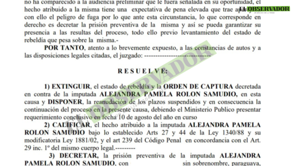 Prisión preventiva para implicada en el caso juego sucio, buscada desde hace más de cuatro años