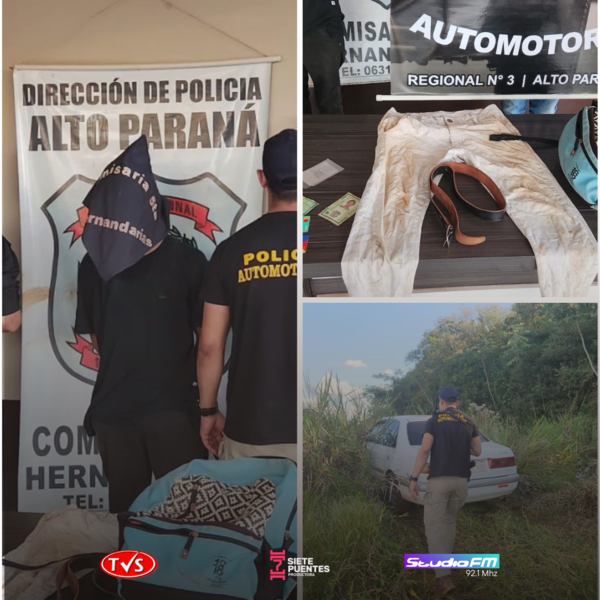 Recuperan Vehículo Robado y Detienen a Sospechosos en Hernandarias Tras Operativo Coordinado - TVS
