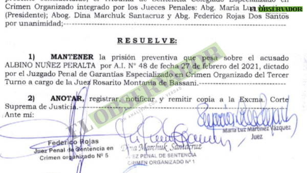 Tribunal rechaza pedido de libertad de procesado en caso de 1.375 kilos de cocaína