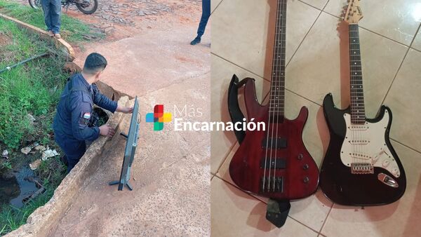 En un desagüe y terreno baldío, recuperan objetos hurtados en una vivienda en Encarnación