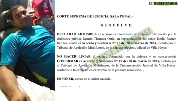 Confirman condena de 19 años para homicida de comisario