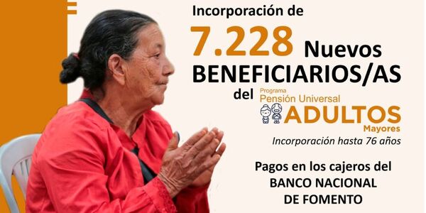 BAJAN LA EDAD Y AGREGAN A 7.000 PERSONAS AL PROGRAMA ADULTOS MAYORES