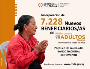Más de 7.000 nuevos beneficiarios ingresan al Programa de Adultos Mayores - ADN Digital