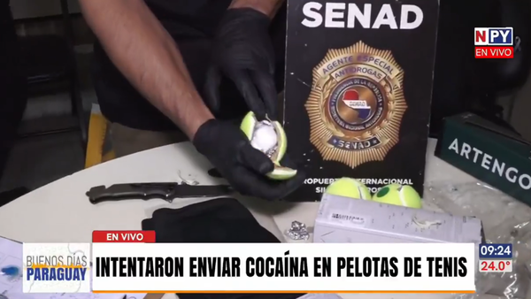 Intentan enviar cocaína oculta en 18 pelotas de tenis con destino a Australia