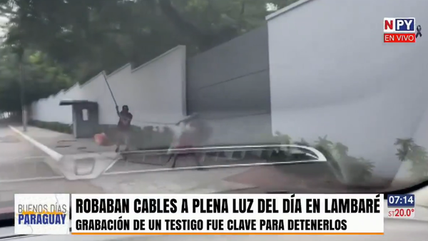 “Robacables” a plena luz del día en Lambaré: Grabación de testigo clave para detenerlos